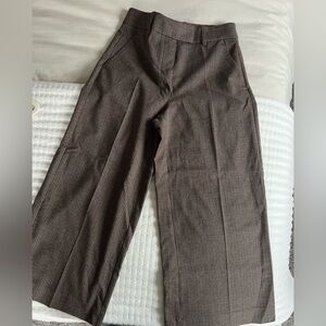 Mango Women’s Brown Checkered Cropped Pants